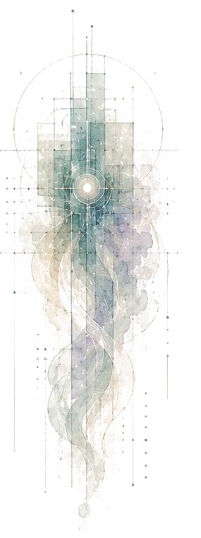 A watercolor node of intelligence, lines and pigment flowing from it